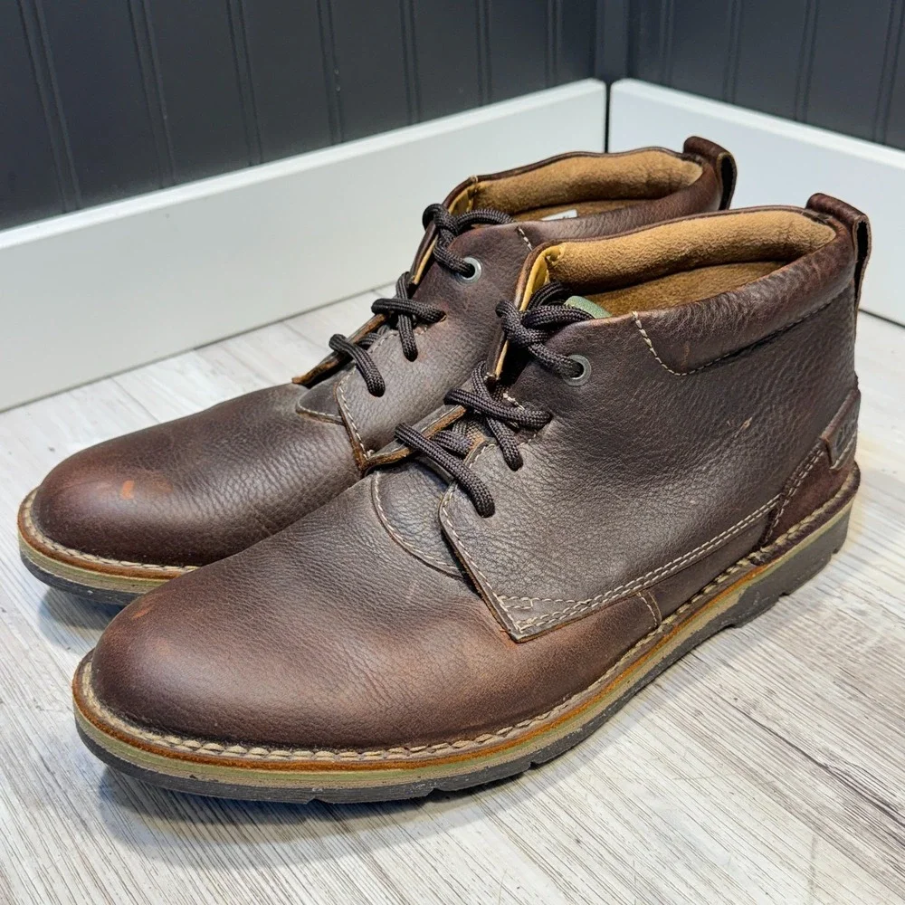 Clarks Edgewick Mid Chukka Men's‎ Sz 10M Brown Soft Cushion Ortholite Comfort